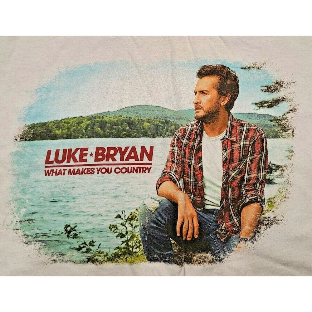 Luke Bryan What Makes You Country 2018 Tour T-Shirt Size 2XL White XXL Backwoods